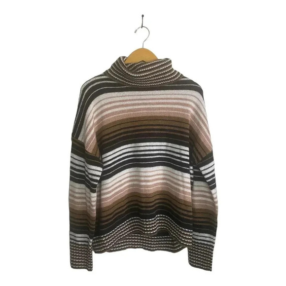 360 Cashmere New Nadia Striped Alpaca Merino Wool Sweater NWT Size Large - Picture 3 of 8